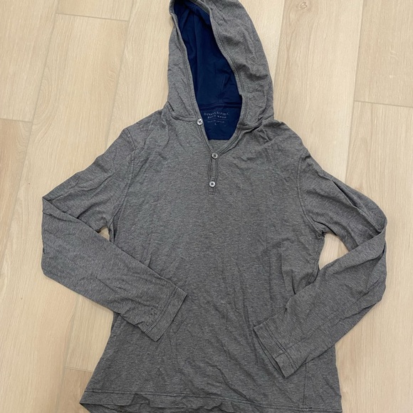 Gray long sleeve shirt with hood from banana republic size large